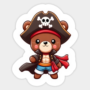 Cute Pirate Bear Kawaii Sticker